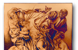 Storia dellapostolo su bronzo: Inaugurata la porta della chiesa madre Particolare