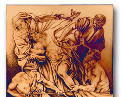 Storia dellapostolo su bronzo: Inaugurata la porta della chiesa madre Particolare