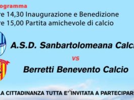San Bartolomeo, oggi si inaugura il campo sportivo