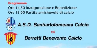 San Bartolomeo, oggi si inaugura il campo sportivo