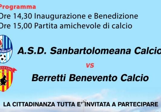 San Bartolomeo, oggi si inaugura il campo sportivo