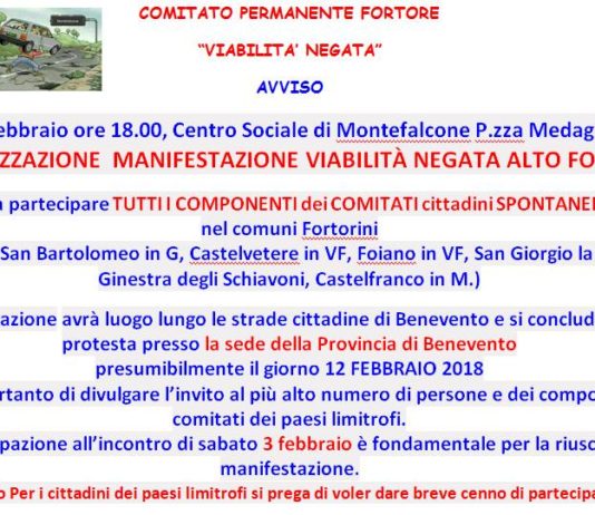 Viabilità negata, nuova protesta dei cittadini del Fortore