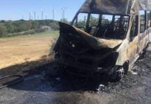 Bus in fiamme tra San Marco dei Cavoti e Foiano Valfortore