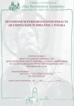 Consegnati i primi sei “Testimonium” del Cammino di San Giovanni da Tufara Consegnati i primi sei “Testimonium” del Cammino di San Giovanni da Tufara