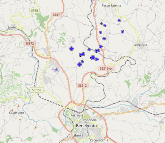 Piccolo Sciame sismico in atto nel Sannio: 7 scosse in mattinata