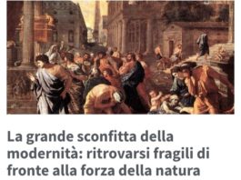 La grande sconfitta della modernitร : ritrovarsi fragili di fronte alla forza della natura