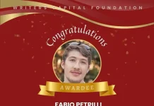 Fabio Petrilli premiato alla Writers Capital Foundation
