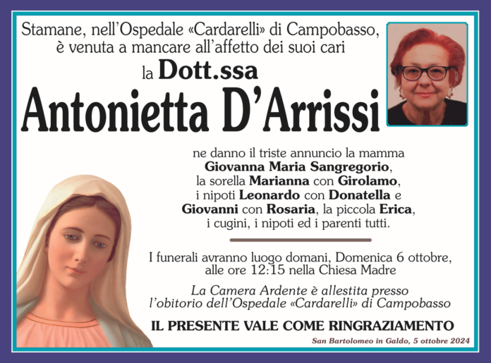 Dottoressa Antonietta D'Arrissi