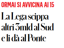 Tagli quotidiani al Sud. -3 miliardi di euro